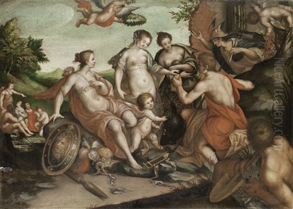 The Judgment Of Paris Oil Painting by Hans Von Aachen