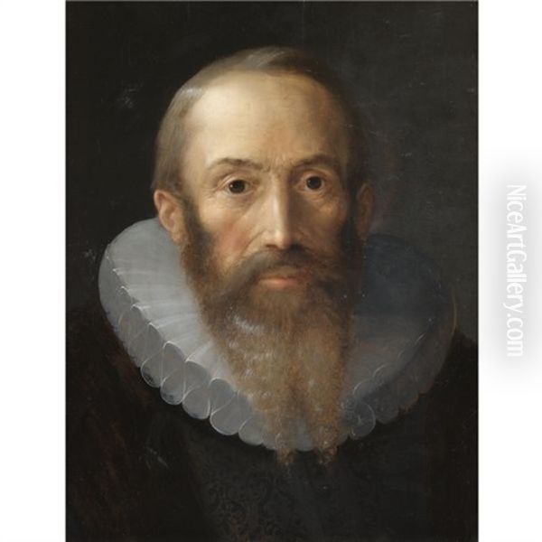 Portrait Of A Bearded Gentleman With A White Ruff Oil Painting by Hans Von Aachen