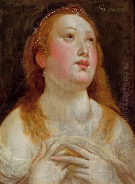 Susanna Oil Painting by Hans Von Aachen