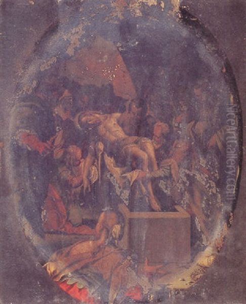 The Entombment Of Christ Oil Painting by Hans Von Aachen