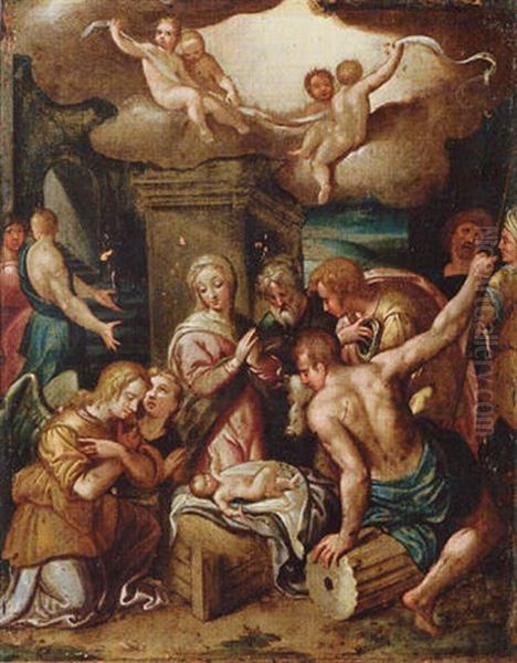 The Adoration Of The Shepherds Oil Painting by Hans Von Aachen