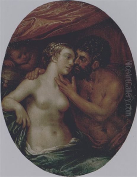 Mars, Venus And Cupid Oil Painting by Hans Von Aachen