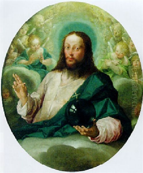 Salvator Mundi Oil Painting by Hans Von Aachen