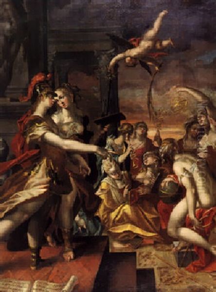 Minerva Stellt Die Malerei Den Freien Kunsten Vor Oil Painting by Hans Von Aachen