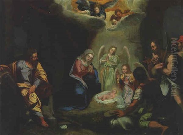 The Adoration Of The Shepherds Oil Painting by Hans Von Aachen