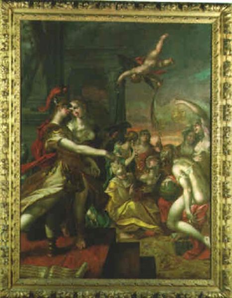 Minerva Introducing Painting To The Arts Oil Painting by Hans Von Aachen