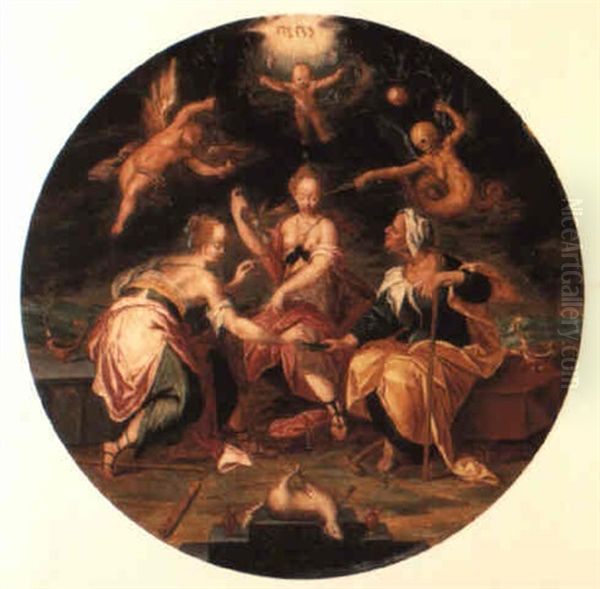 The Three Fates Oil Painting by Hans Von Aachen