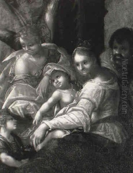 Sainte Famille Avec Un Ange Et Saint Jean-baptiste Oil Painting by Hans Von Aachen