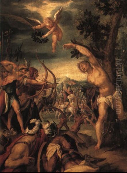 The Martyrdom Of St. Sebastian Oil Painting by Hans Von Aachen