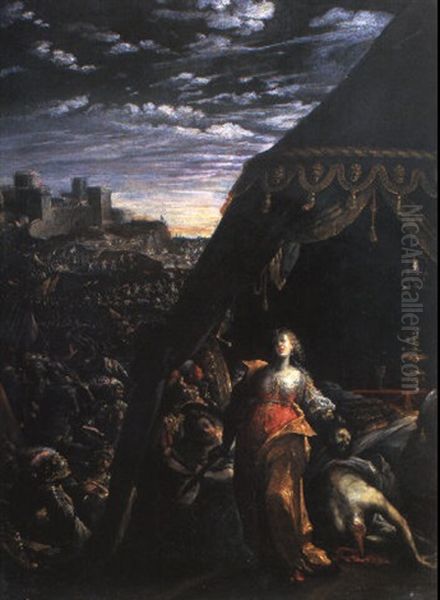 Judith Zeigt Dem Volk Das Haupt Des Holofernes Oil Painting by Hans Von Aachen