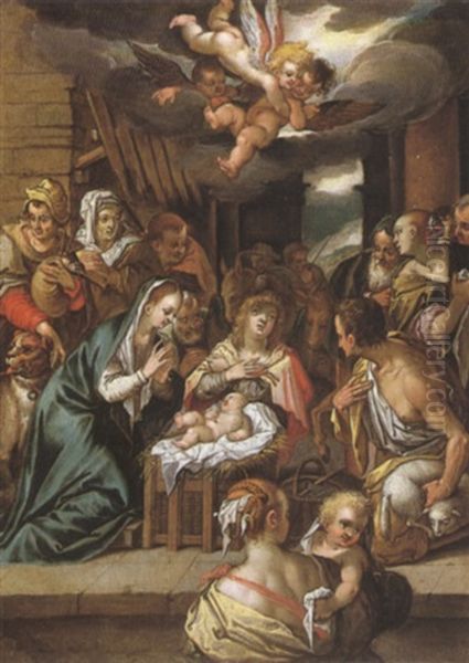 The Adoration Of The Shepherds Oil Painting by Hans Von Aachen