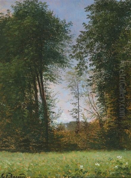 Forest Scenery With Large Trees Oil Painting by Carl Frederik Peder Aagaard