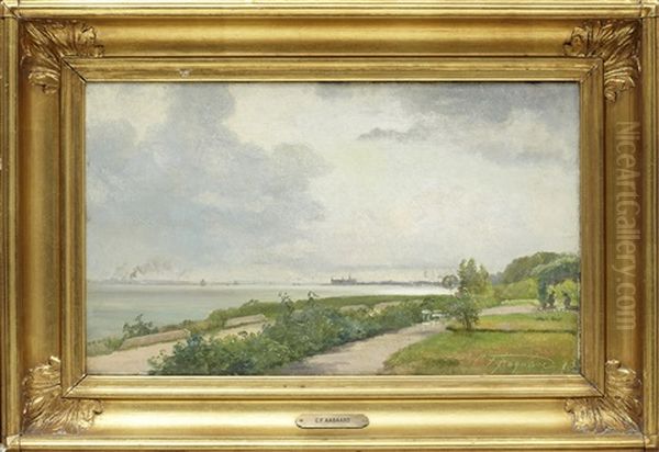 Kronborgs Slott Oil Painting by Carl Frederik Peder Aagaard