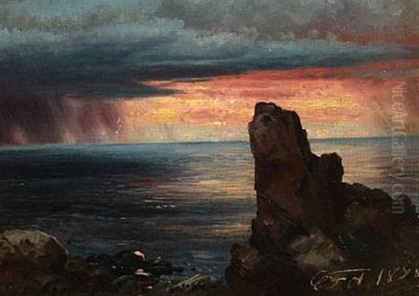 Coastal Scenery At Kullen, Sweden Oil Painting by Carl Frederik Peder Aagaard