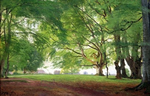 Beech Trees In Summertime Oil Painting by Carl Frederik Peder Aagaard