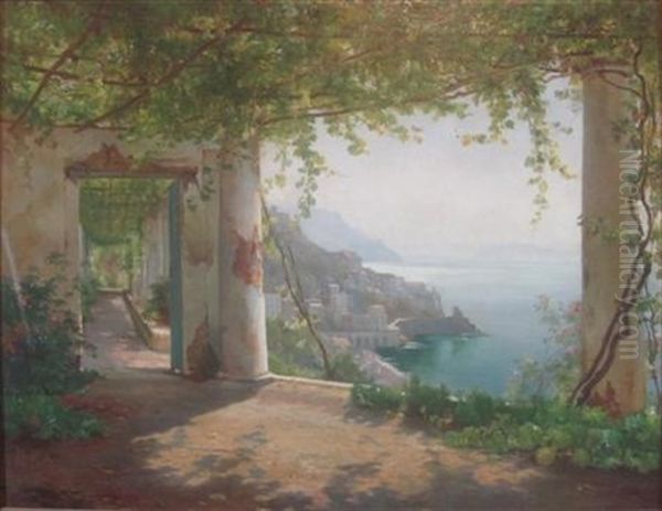 The Amalfi Coast Oil Painting by Carl Frederik Peder Aagaard