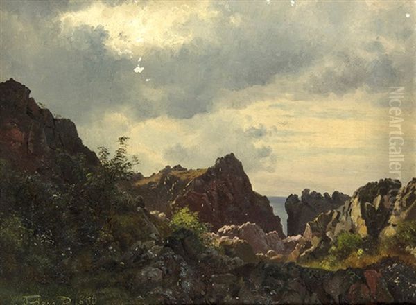 Landschaft Mit Klippen (bornholm) Oil Painting by Carl Frederik Peder Aagaard