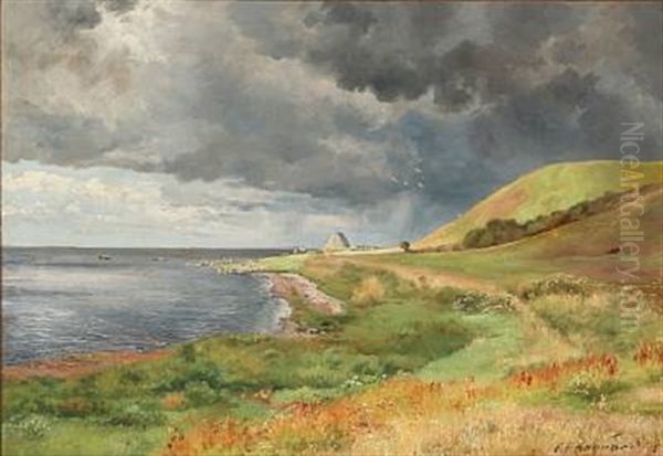 Coastal Scene From Denmark Oil Painting by Carl Frederik Peder Aagaard