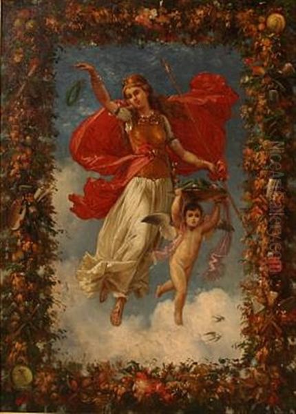 Allegory As A Tribute To The Arts Oil Painting by Carl Frederik Peder Aagaard