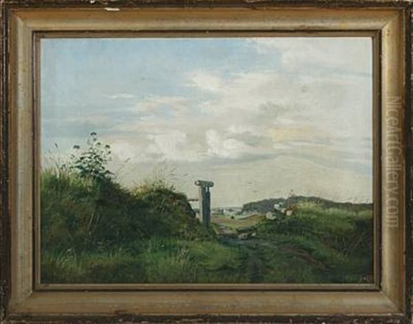 Landscape With A Church In The Background Oil Painting by Carl Frederik Peder Aagaard