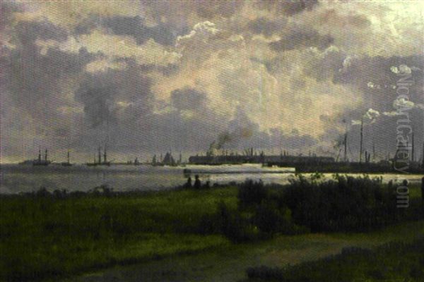 Repos Pres Du Port Oil Painting by Carl Frederik Peder Aagaard