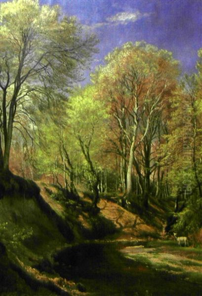 Paysage De Foret Oil Painting by Carl Frederik Peder Aagaard