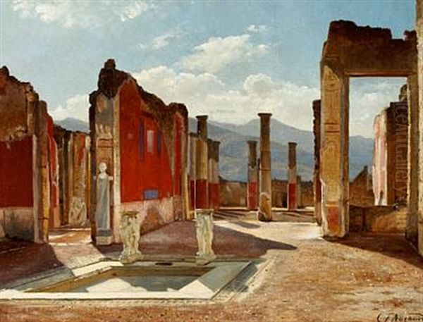 View Of Pompeii Oil Painting by Carl Frederik Peder Aagaard