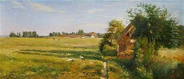 Sommerdag Pa Landet Oil Painting by Carl Frederik Peder Aagaard