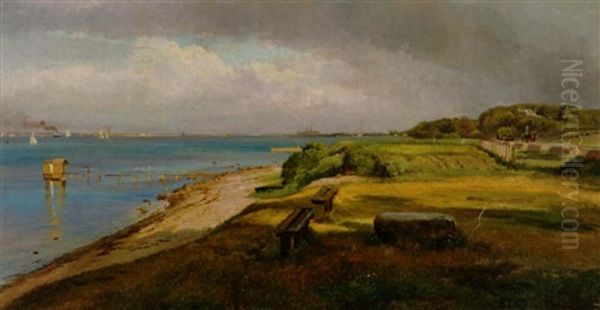 Kystparti Nord For Kronborg Oil Painting by Carl Frederik Peder Aagaard