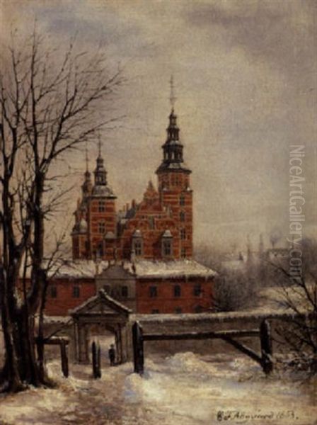 Rosenborg Ved Vintertide Oil Painting by Carl Frederik Peder Aagaard