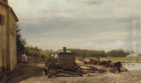 The Disused Garden Oil Painting by Carl Frederik Peder Aagaard