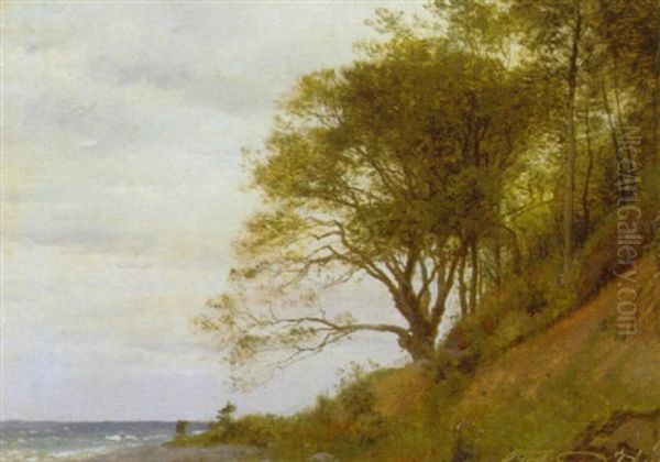 Kystskraent Med Kroget Trae Oil Painting by Carl Frederik Peder Aagaard