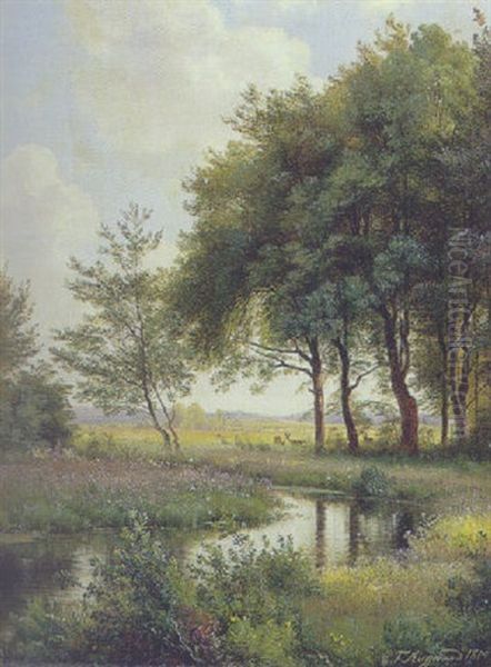 Landskab Med Alob Oil Painting by Carl Frederik Peder Aagaard