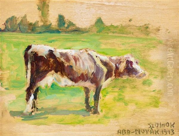 Calf (artist Colony In Szolnok), 1913 Oil Painting by Vilmos Aba-Novak