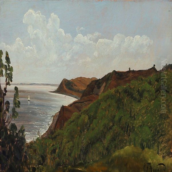 Klippeparti Fra Bornholm Oil Painting by Carl Frederick Aagaard