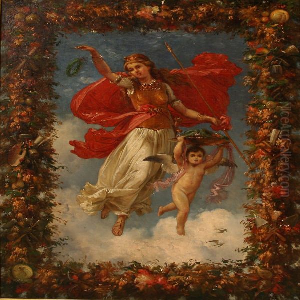 Allegory As A Tribute To The Arts Oil Painting by Carl Frederick Aagaard