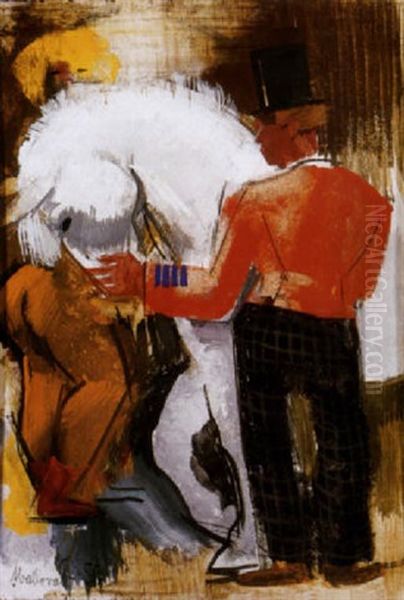 Cirkusz, 1931 (circus) Oil Painting by Vilmos Aba-Novak