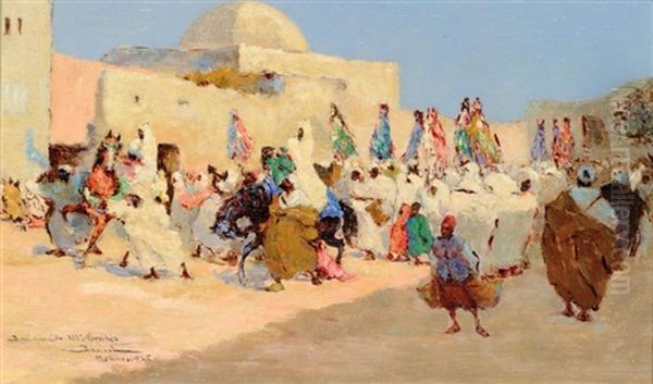 La Sortie Du Sultan A Meknes Oil Painting by Felipe Barantes Abascal