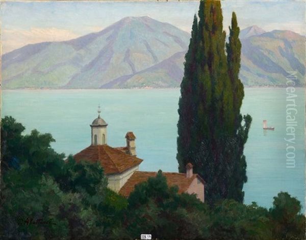 Vue Du Lac De Come Oil Painting by Pierre Abattucci