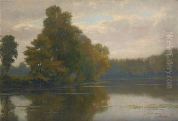 Lever De Brume Sur L'etang Oil Painting by Pierre Abattucci