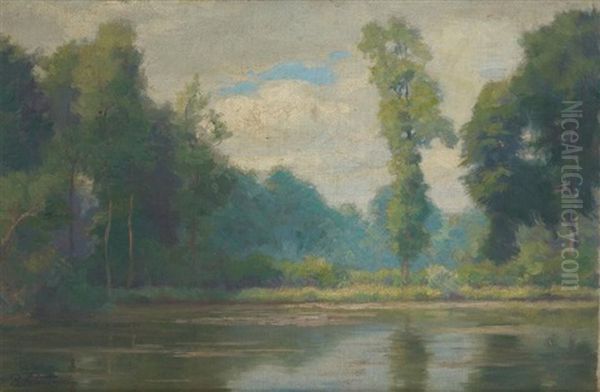 Vue D'etang Oil Painting by Pierre Abattucci