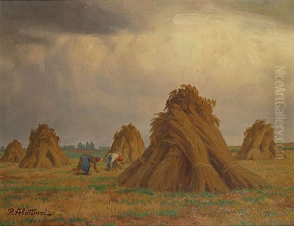 Gerbes Avant L'orage Oil Painting by Pierre Abattucci