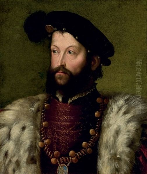 Portrait (ercole Ii D'este?) Oil Painting by Nicolo dell' Abbate