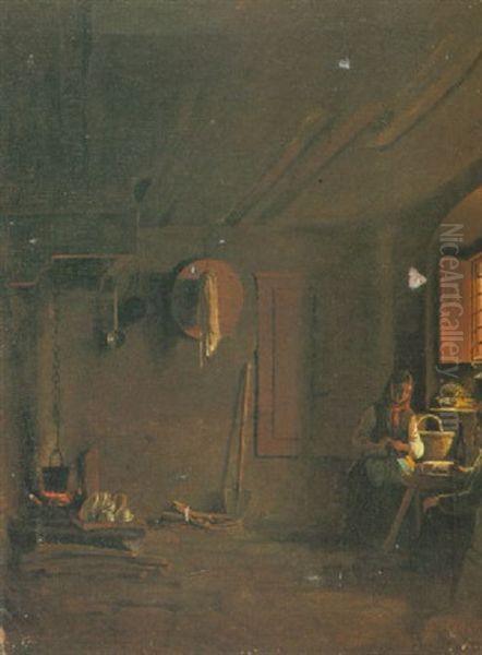 Interno Di Cucina Oil Painting by Giuseppe Abbati