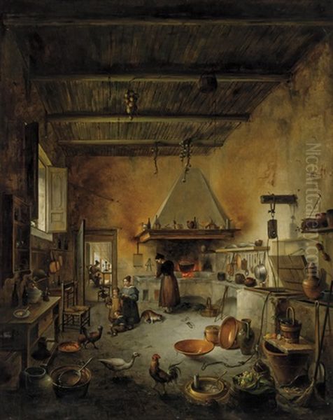 The Kitchen Oil Painting by Vincenzo Abbati