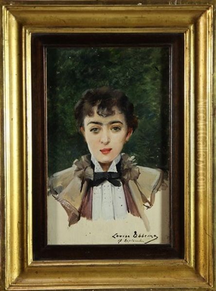 Portrait De Mademoiselle Luppe (+ Portrait De Monsieur Luppe Fils; Pair) Oil Painting by Louise Abbema