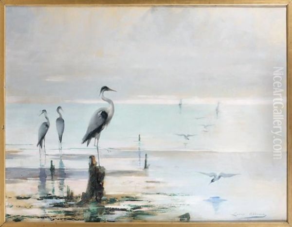 Les Herons Oil Painting by Louise Abbema