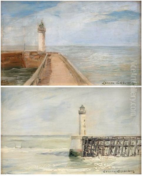 Le Phare (2 Works) Oil Painting by Louise Abbema