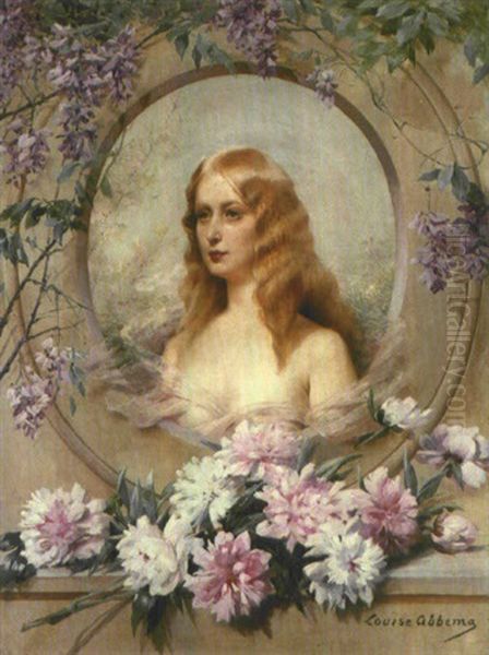 A Young Woman In A Garland Oil Painting by Louise Abbema