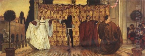 The Dance Of The Troubadors Oil Painting by Edwin Austin Abbey